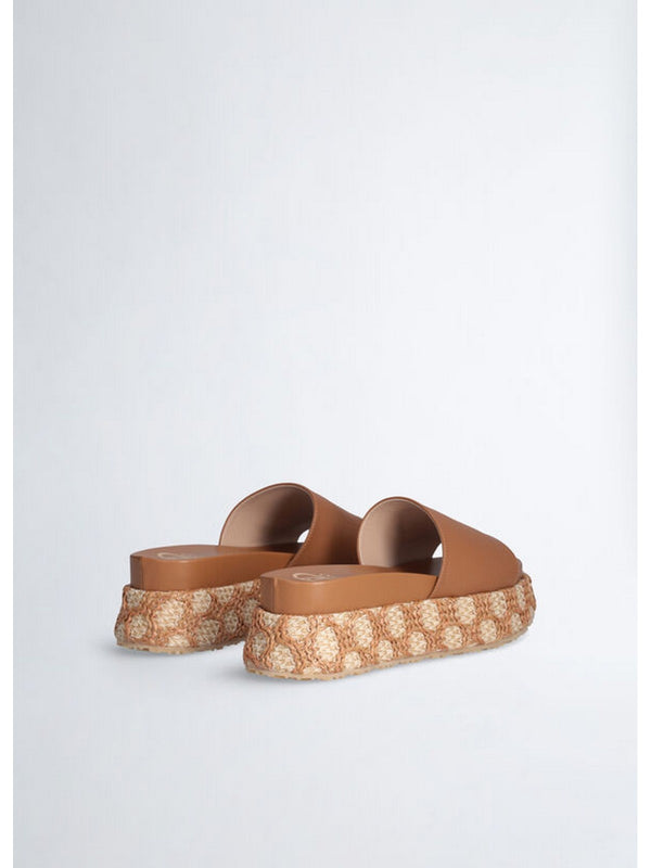 Ciabatte Donna LIU JO SHOES - Ciabatte platform in rafia - Marrone