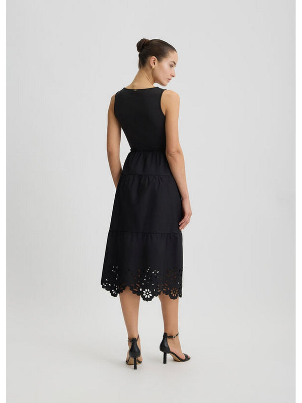 Vestiti casual Donna Liu Jo - Abito in cotone con ricami - Nero