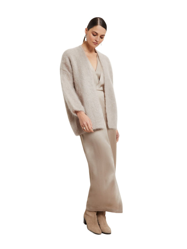 Cardigan Donna ottod'Ame - Cardigan in lana mohair - Grigio