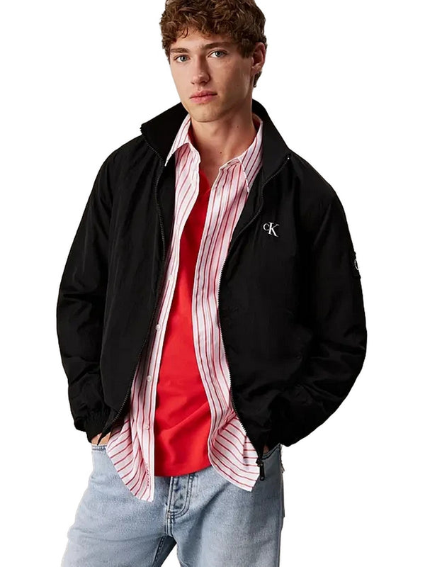 Giubbini Uomo Calvin Klein - Giubbotto strutturato con zip integrale in nylon - Nero