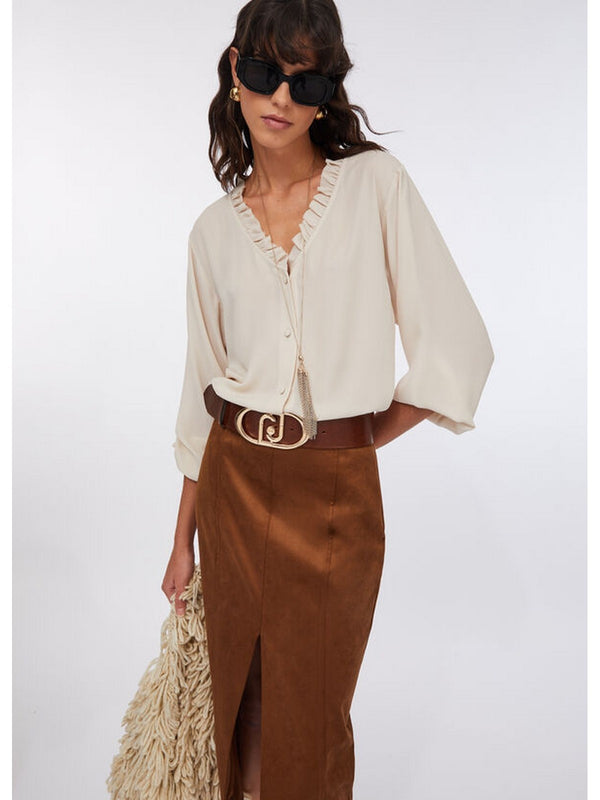 Camicie Donna Liu Jo - Camicia Liu Jo Better con collana - Avorio