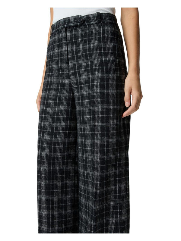 Pantaloni Donna Pinko - Pantaloni ampi a quadri - Grigio