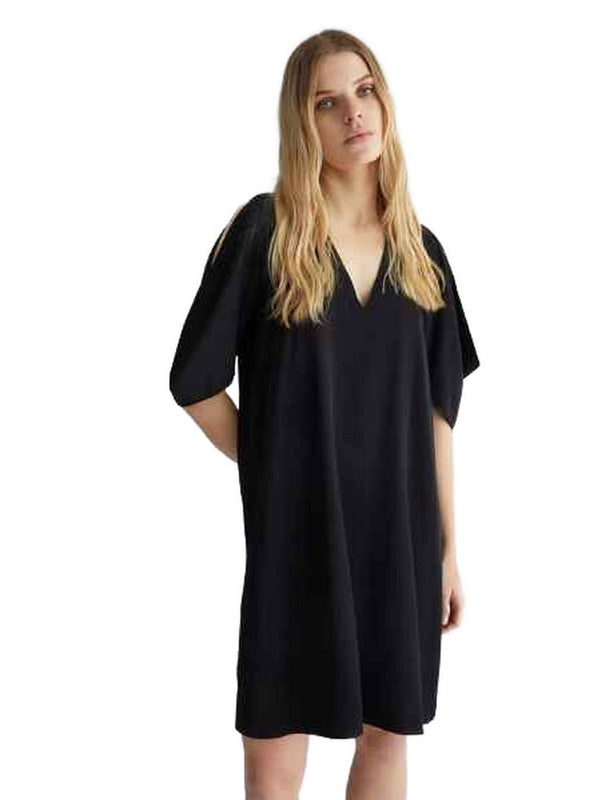 Vestiti casual Donna Liu Jo - Abito in crêpe con cintura - Nero