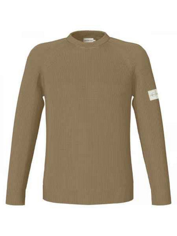 Maglioni Uomo Calvin Klein - Maglione Badge Easy - Beige