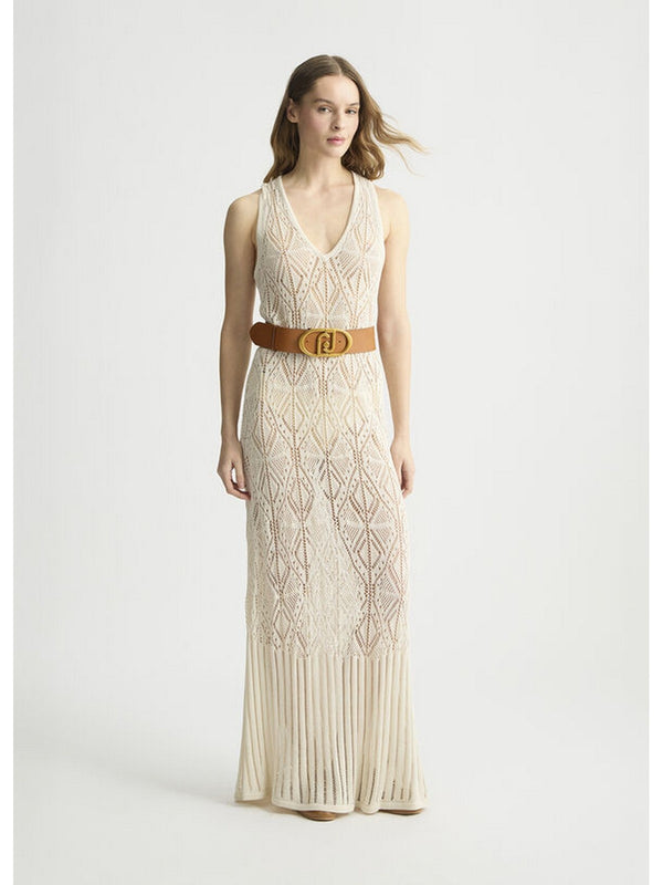 Vestiti da cocktail Donna Liu Jo - Abito in maglia crochet - Avorio