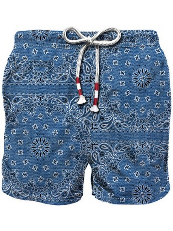 Pantaloncini e calzoncini Uomo Mc2 Saint Barth - Costume mare Caprese con stampa bandana - Denim