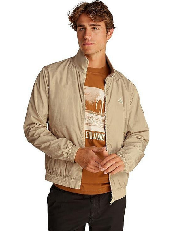 Giubbini Uomo Calvin Klein - Giubbotto strutturato con zip integrale in nylon - Beige