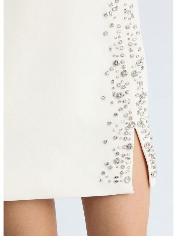 Gonne eleganti Donna Liu Jo - Mini gonna avorio con ricami gioiello - Avorio