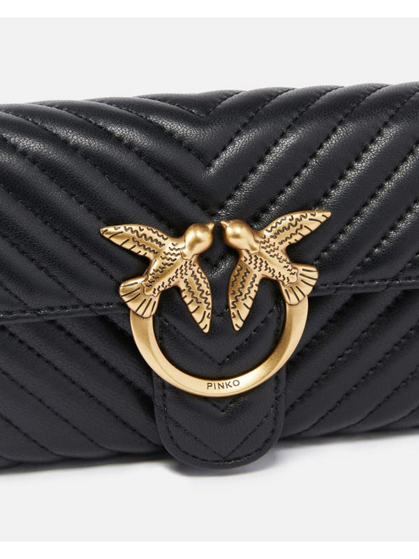 Portafogli Donna Pinko - Portafoglio Love Bag One Wallet Chevron - Nero