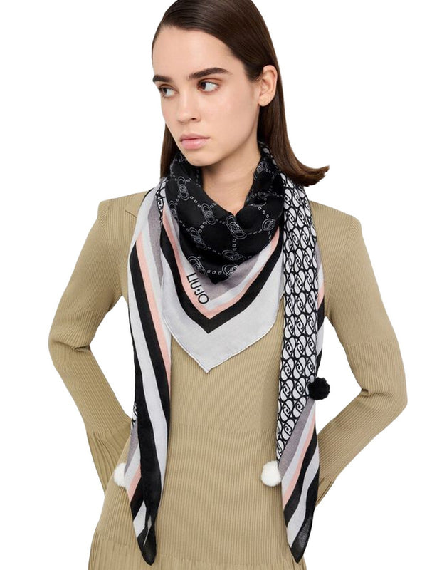 Foulard Donna Liu Jo - Foulard Logosqua - Nero