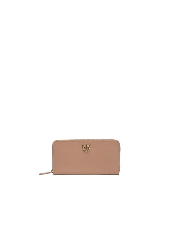 Portafogli Donna Pinko - Portafoglio zip-around in pelle - Marrone