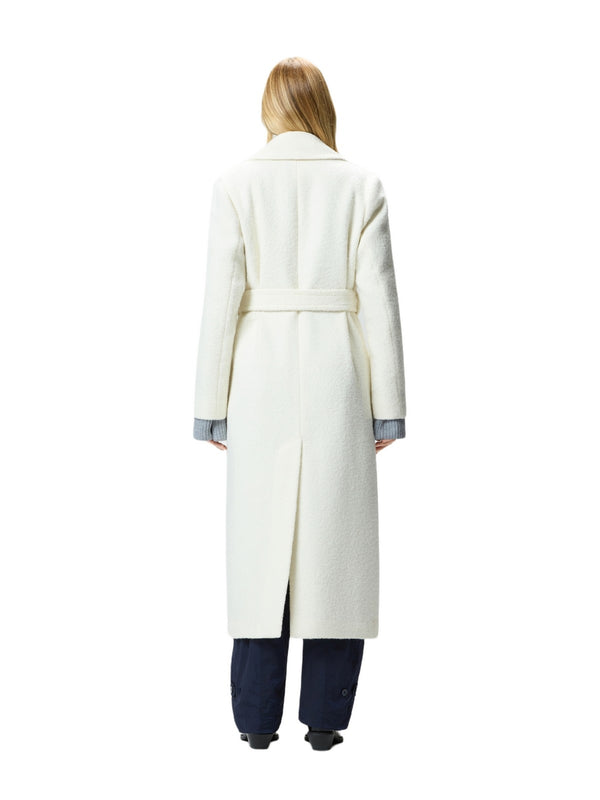 Cappotti Donna Pinko - Cappotto monopetto con cintura - Bianco