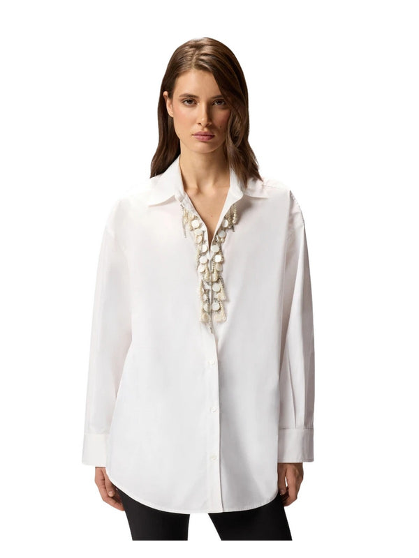Camicie Donna Pinko - Camicia con applicazioni gioiello - Bianco