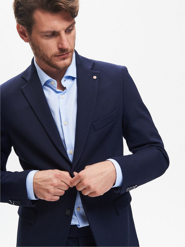 Giacche Uomo QB24 - Giacca due bottoni in tessuto milano - Blu
