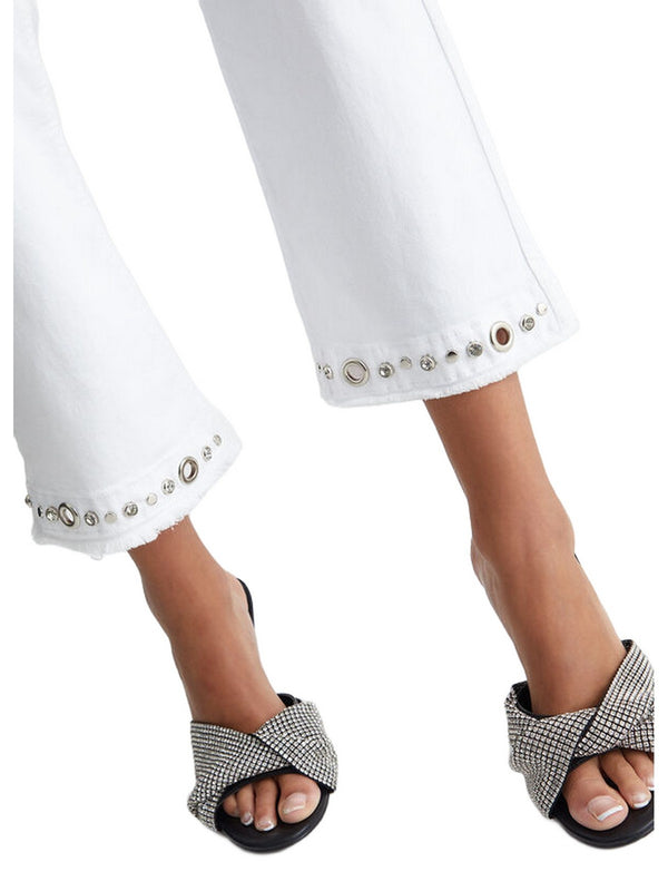 Jeans Donna Liu Jo - Pantaloni cropped bottom up - Bianco