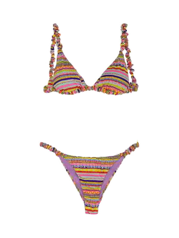 Coordinati Donna Me Fui - Bikini Triangolo E Slip Brasiliano Fisso Seashell - Multicolore