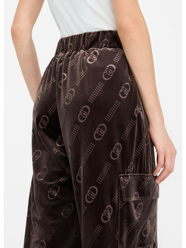 Pantaloni Donna Liu Jo - Pantaloni jogging in ciniglia - Marrone