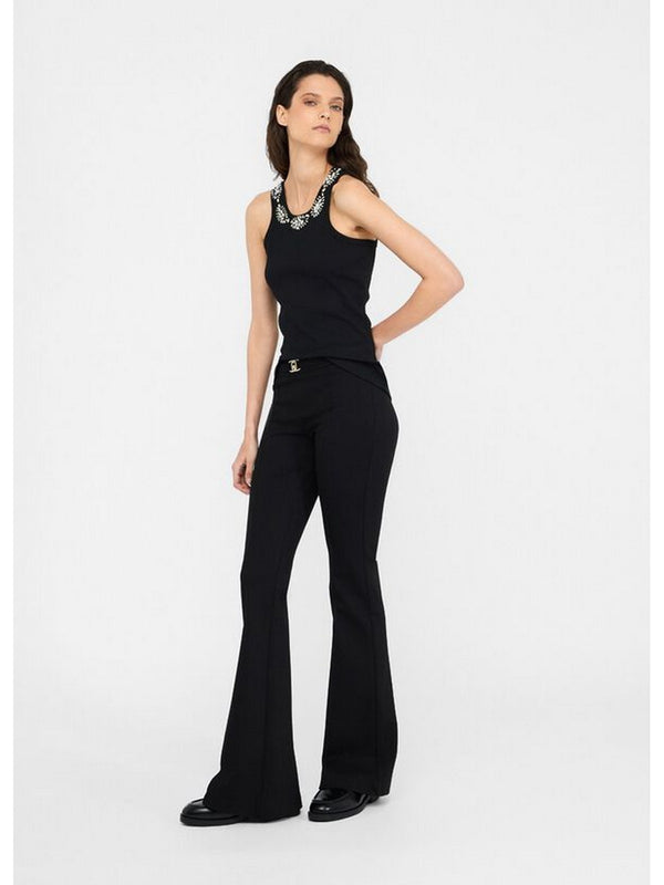 Pantaloni Donna Liu Jo - Pantaloni flare con cintura - Nero