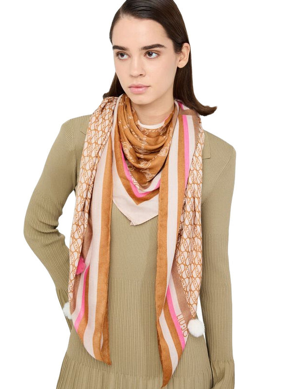 Foulard Donna Liu Jo - Foulard Logosqua - Beige