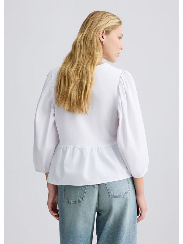 Bluse Donna Liu Jo - Blusa in popeline - Bianco
