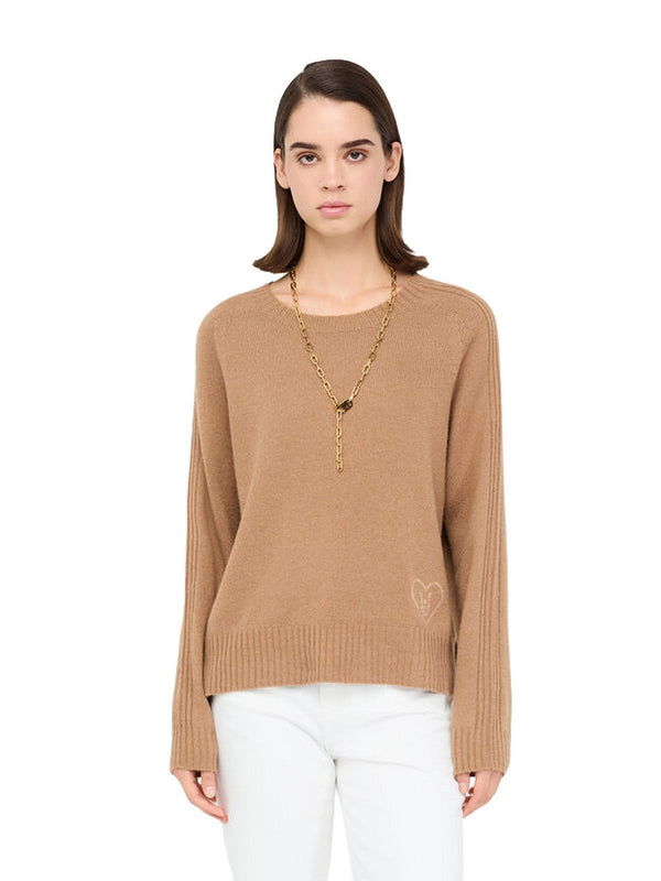 Maglie Donna Liu Jo - Maglia in misto lana con intarsi - Cammello