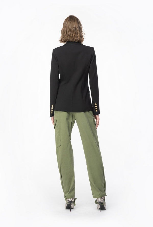 Pantaloni Donna Pinko - Pantaloni Cargo In Raso Stretch - Verde militare