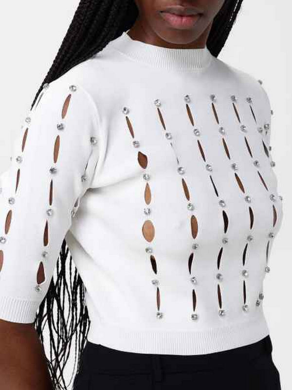 Maglie Donna Liu Jo - Maglia cut out con strass - Bianco