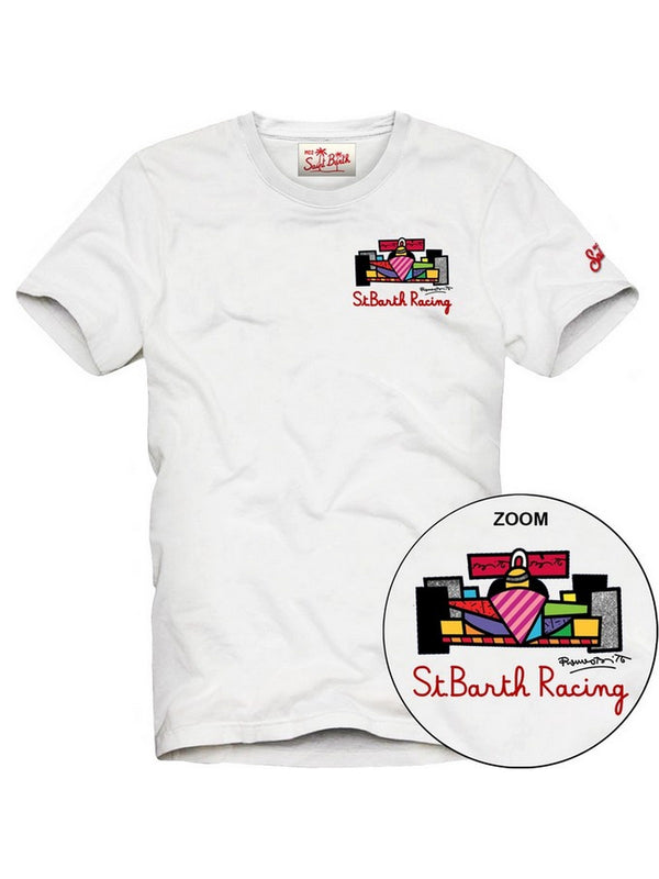 T-shirt Uomo Mc2 Saint Barth - T-Shirt Britto Race - Bianco