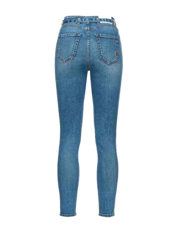 Jeans Donna Pinko - Jeans Skinny Stretch Con Cintura - Blu