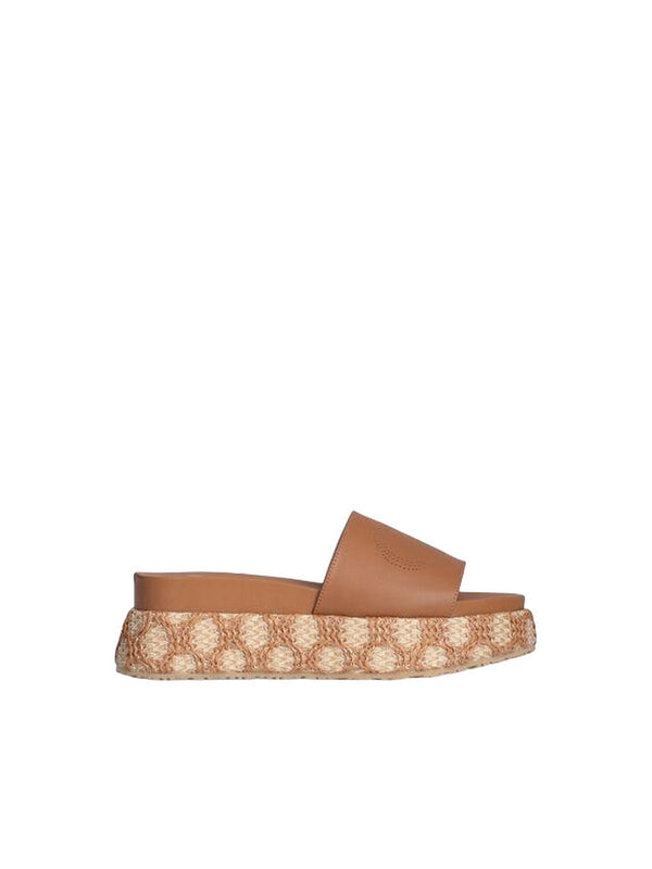 Ciabatte Donna LIU JO SHOES - Ciabatte platform in rafia - Marrone