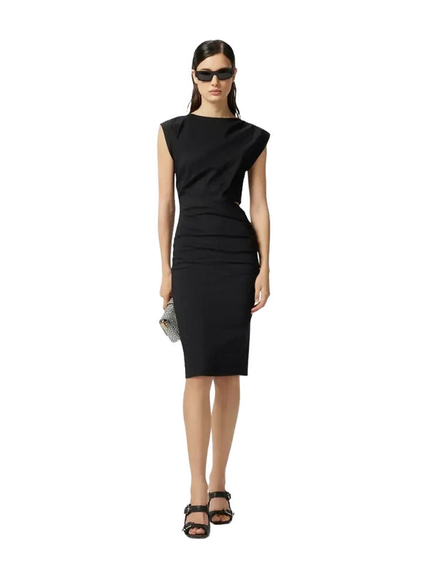 Vestiti da cocktail Donna Pinko - Abito in lino senza maniche con bottoni - Nero