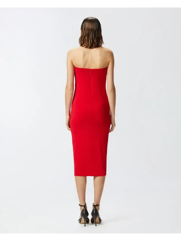 Vestiti da cocktail Donna Pinko - Abito midi da sera con scollo sagomato - Rosso