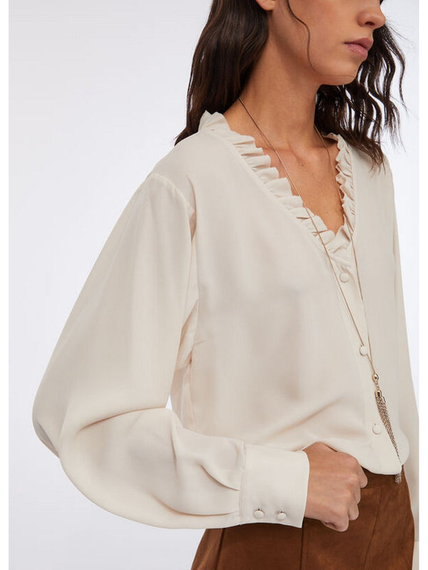 Camicie Donna Liu Jo - Camicia Liu Jo Better con collana - Avorio