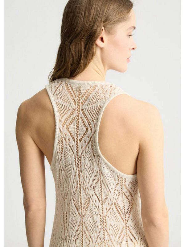 Vestiti da cocktail Donna Liu Jo - Abito in maglia crochet - Avorio