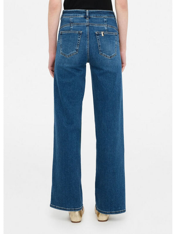 Jeans Donna Liu Jo - Jeans flare cropped con cintura - Denim
