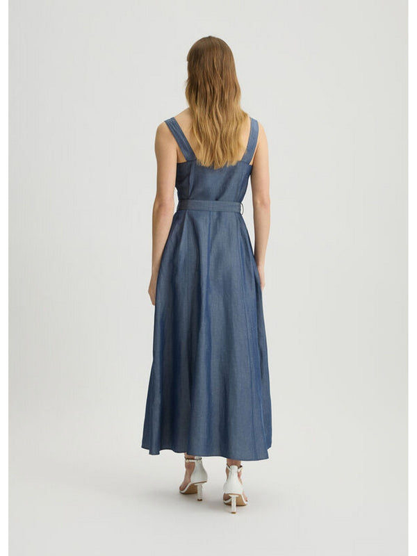 Vestiti casual Donna Liu Jo - Abito in lino con cintura - Blu