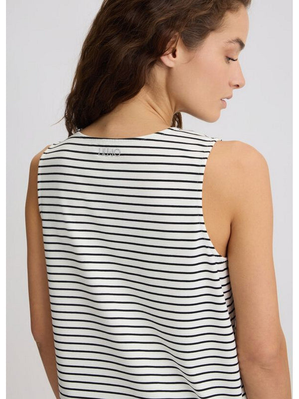 Canotte e top Donna Liu Jo - Top a righe con fiocco - Bianco