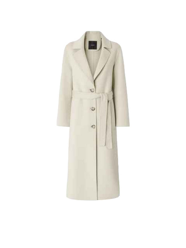 Cappotti Donna Pinko - Cappotto lungo con cintura in panno doppio - Avorio