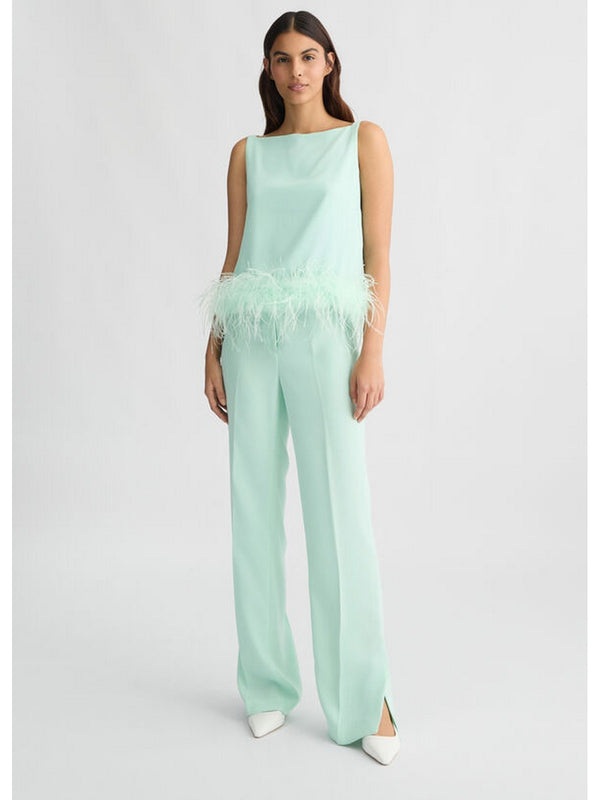 Pantaloni Donna Liu Jo - Pantaloni con spacco verde menta - Verde
