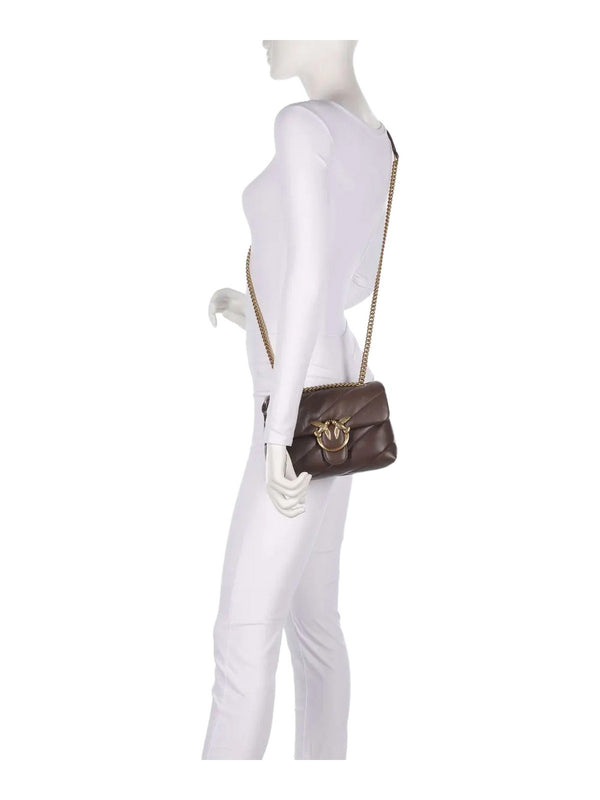 Borse a tracolla Donna Pinko - Mini Love Bag Puff Maxi Quilt - Marrone