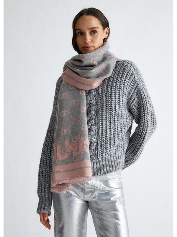 Stole Donna Liu Jo - Stola con logo jacquard - Grigio