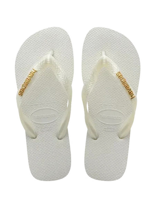 Infradito Donna Havaianas - Havaiana Top Logo Metallico - Bianco
