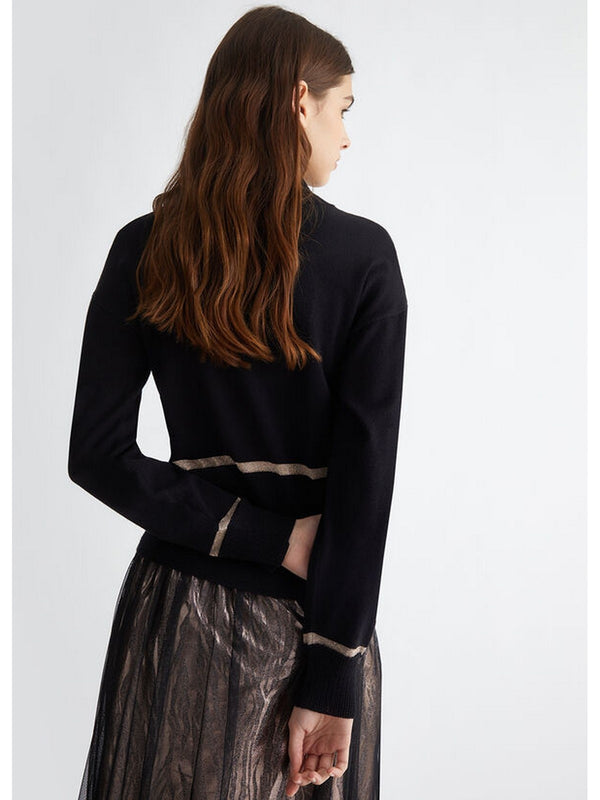 Maglie Donna Liu Jo - Dolcevita con logo - Nero