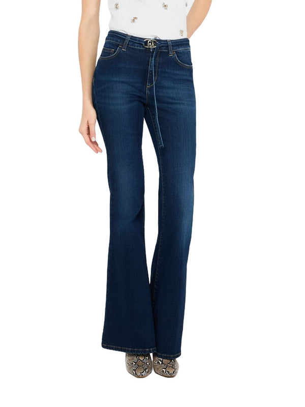 Jeans Donna Liu Jo - Jeans flare con cintura - Denim
