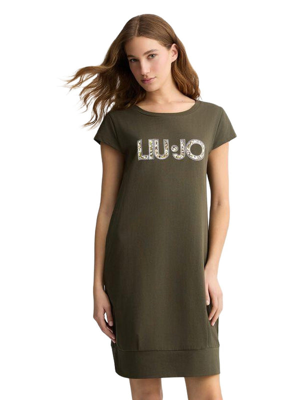 Vestiti casual Donna Liu Jo - Abito corto con logo - Verde