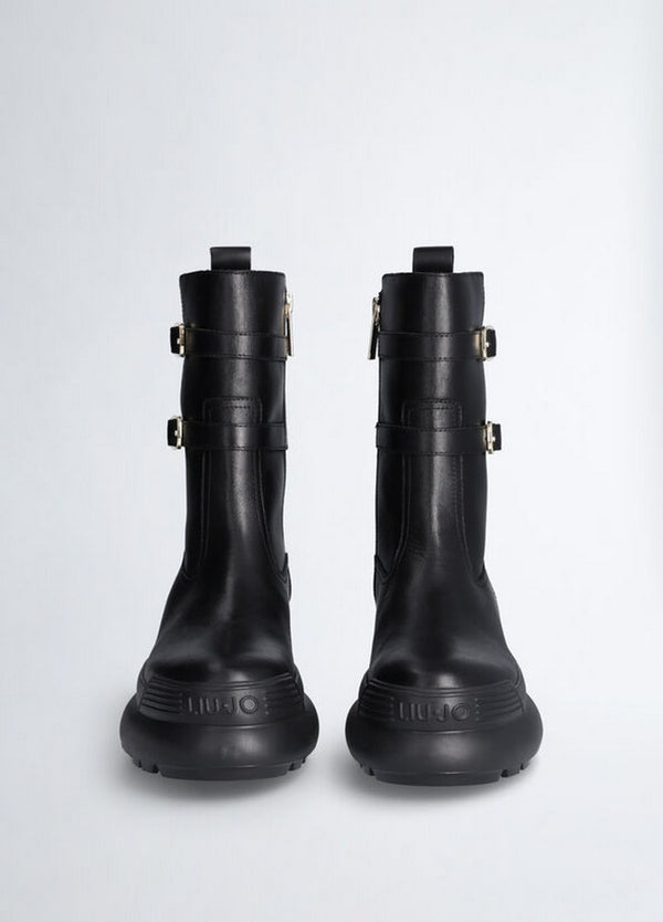 Stivali Donna LIU JO SHOES - Combat boots in pelle - Nero