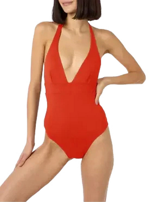 Costumi interi Donna Mc2 Saint Barth - Costume Intero Marylin Shiny 47 Brick Red - Rosso