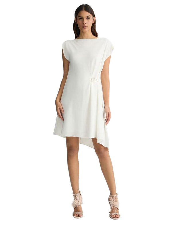 Vestiti casual Donna Liu Jo - Abito corto con drappeggio - Bianco