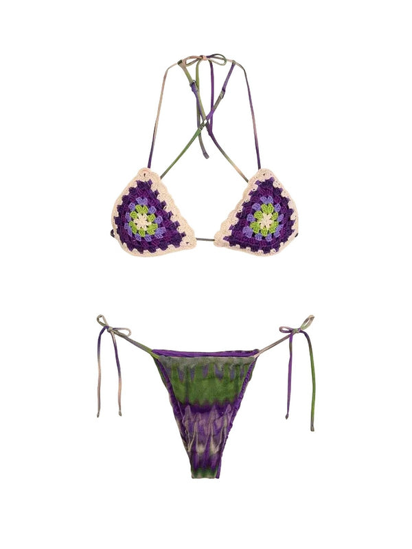 Coordinati Donna Me Fui - BIKINI Triangolo con Slip Americano Regolabile - Viola