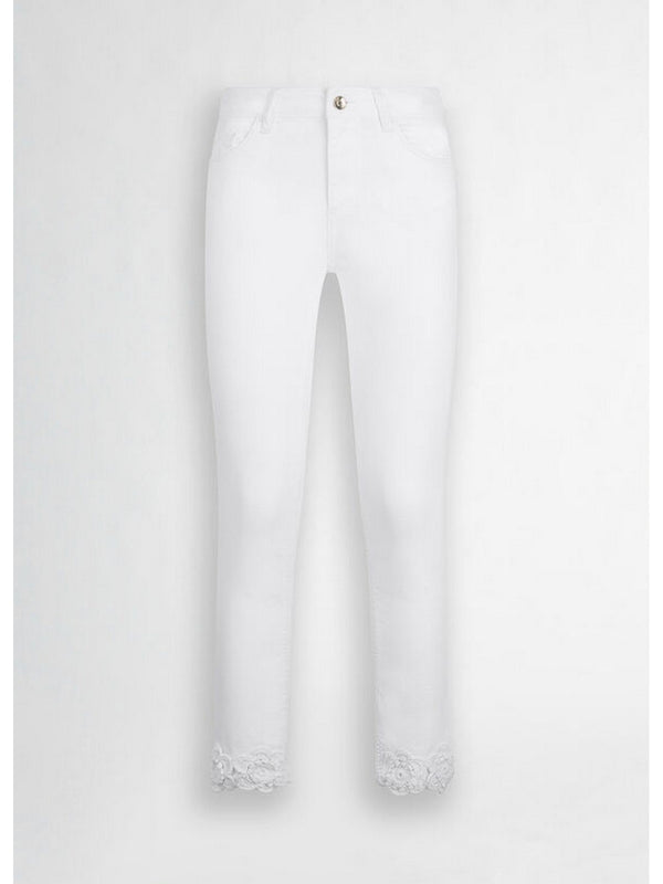 Pantaloni Donna Liu Jo - Pantaloni skinny con ricami - Bianco